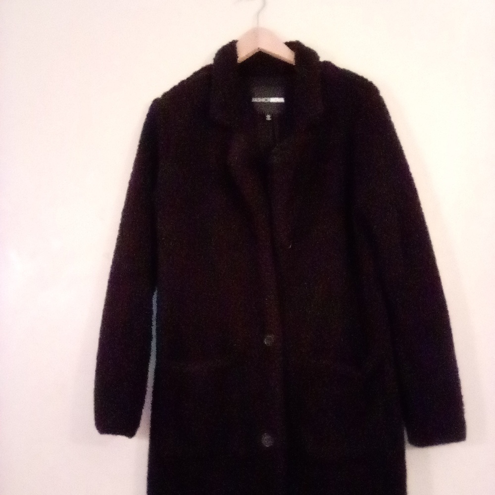 Fashion Nova Black Teddy Coat